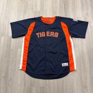 Vintage Detroit Tigers Baseball Jersey Men's 2XL XXL Blue Orange MLB 2000s